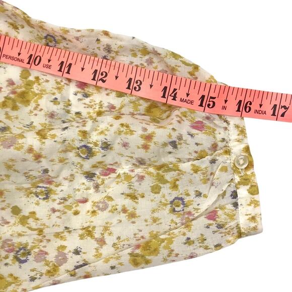 J. CREW Cotton-Voile Button-Front Top Women XL Soft Posies Cottage Fairy Preppy - Picture 14 of 14